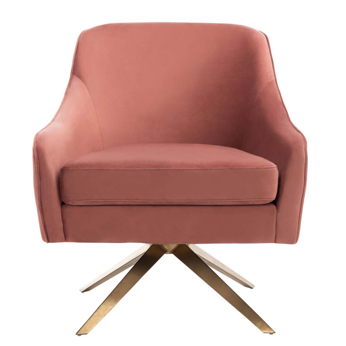 Safavieh Couture Leyla Swivel Velvet Accent Chair - Dusty Rose