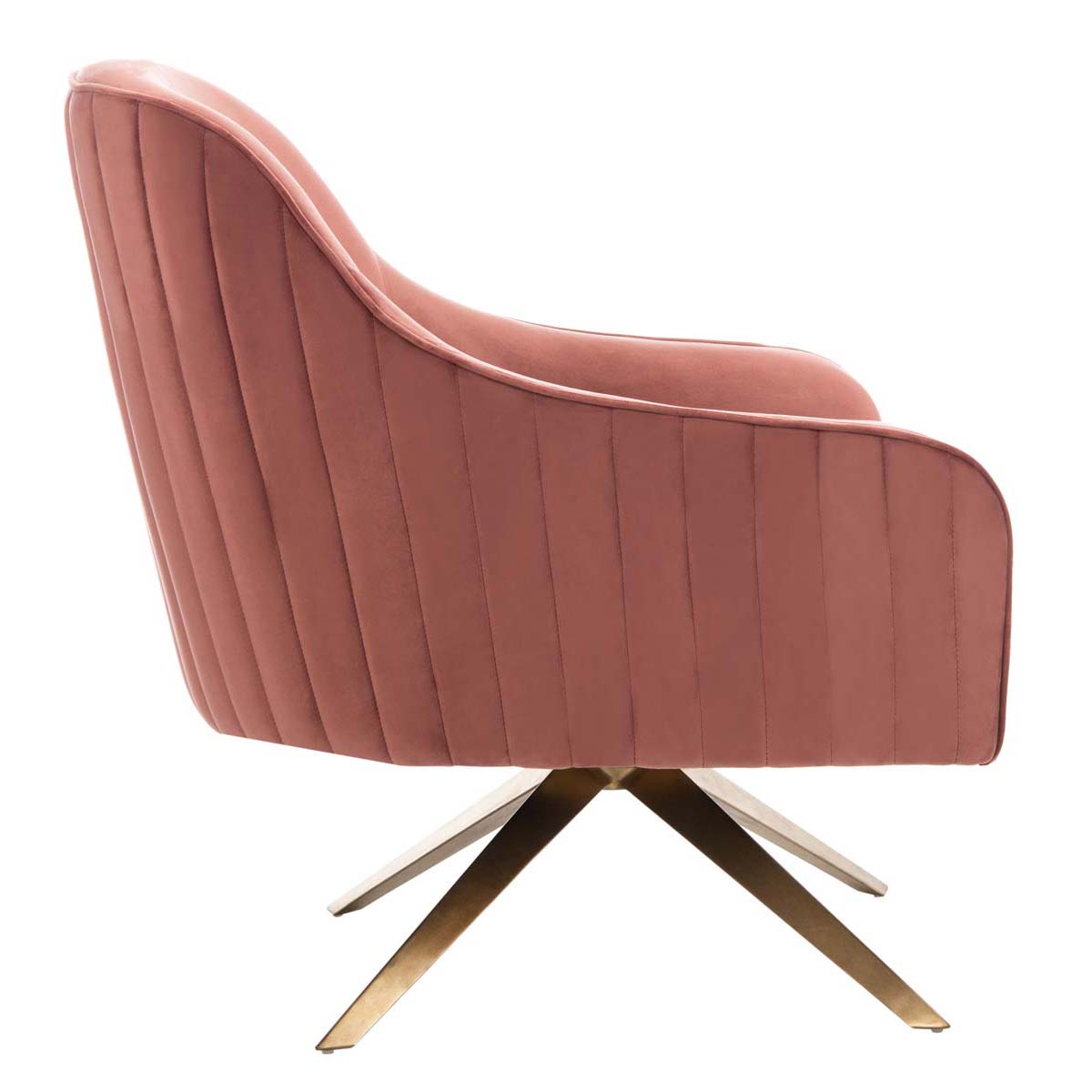 Safavieh Couture Leyla Swivel Velvet Accent Chair - Dusty Rose