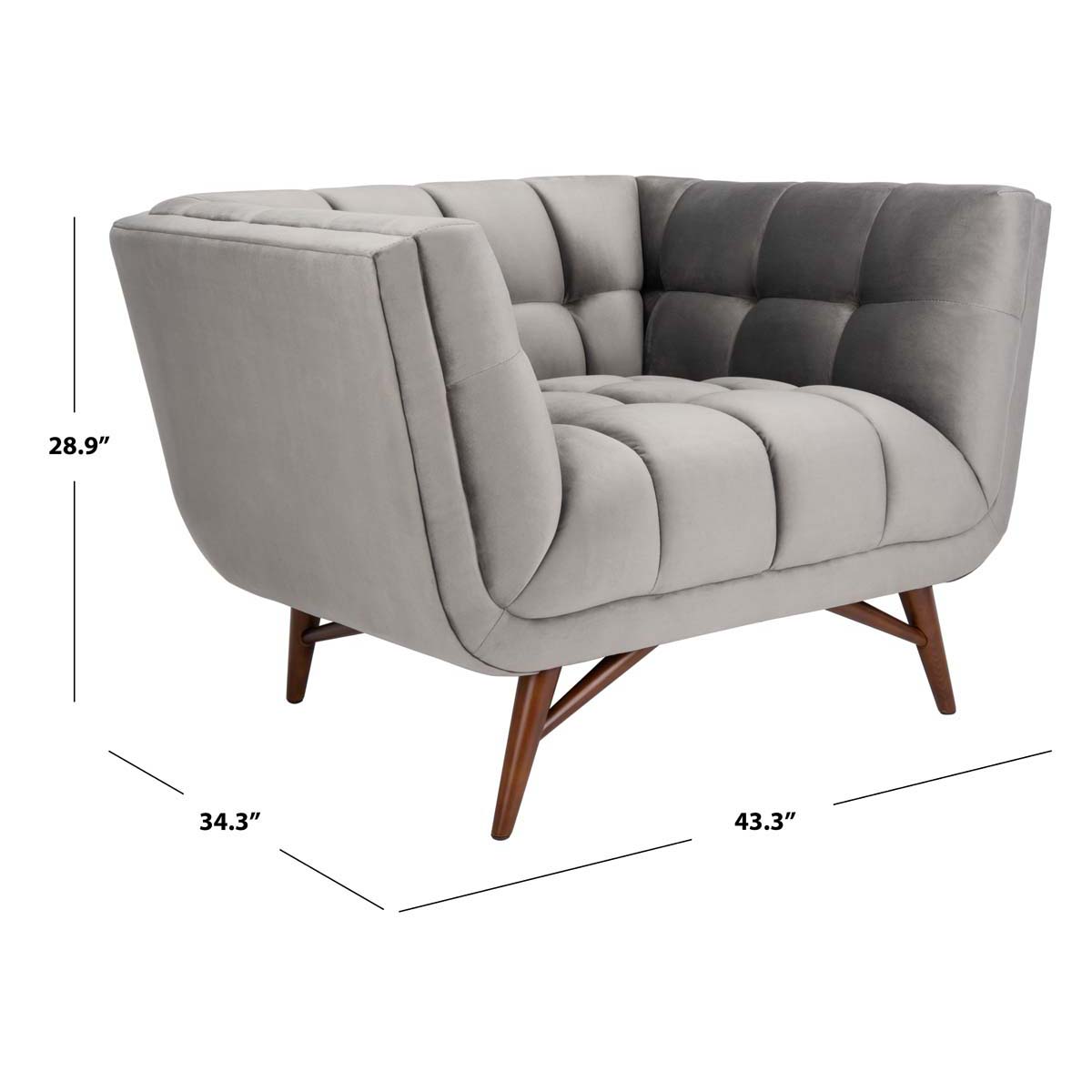 Safavieh Couture Onyx Mid Century Tufted Club Chair - Dark Grey