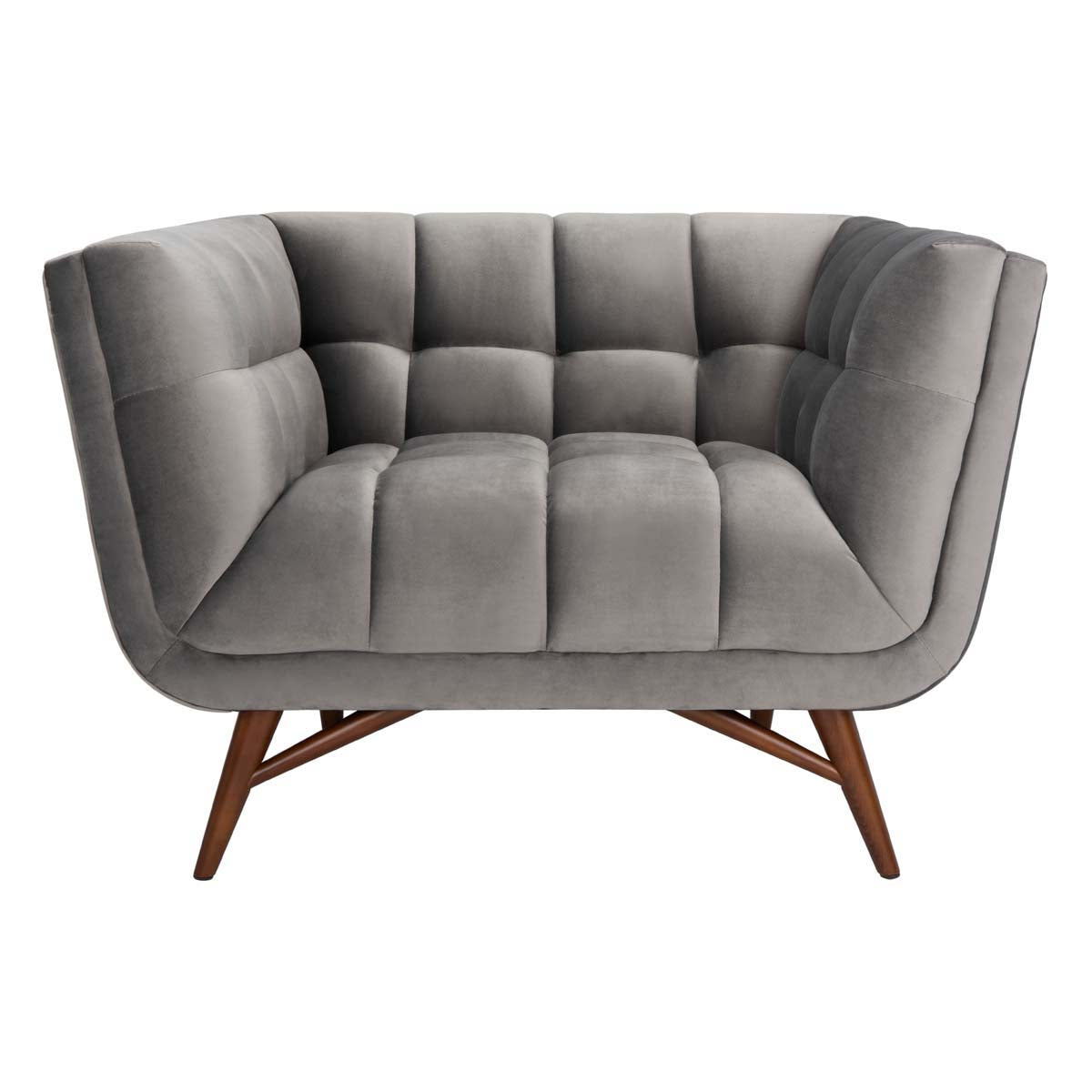 Safavieh Couture Onyx Mid Century Tufted Club Chair - Dark Grey