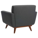 Safavieh Couture Opal Linen Tufted Arm Chair - Slate Grey