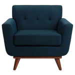 Safavieh Couture Opal Linen Tufted Arm Chair - Dark Teal