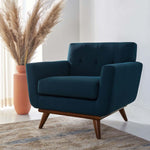 Safavieh Couture Opal Linen Tufted Arm Chair - Dark Teal