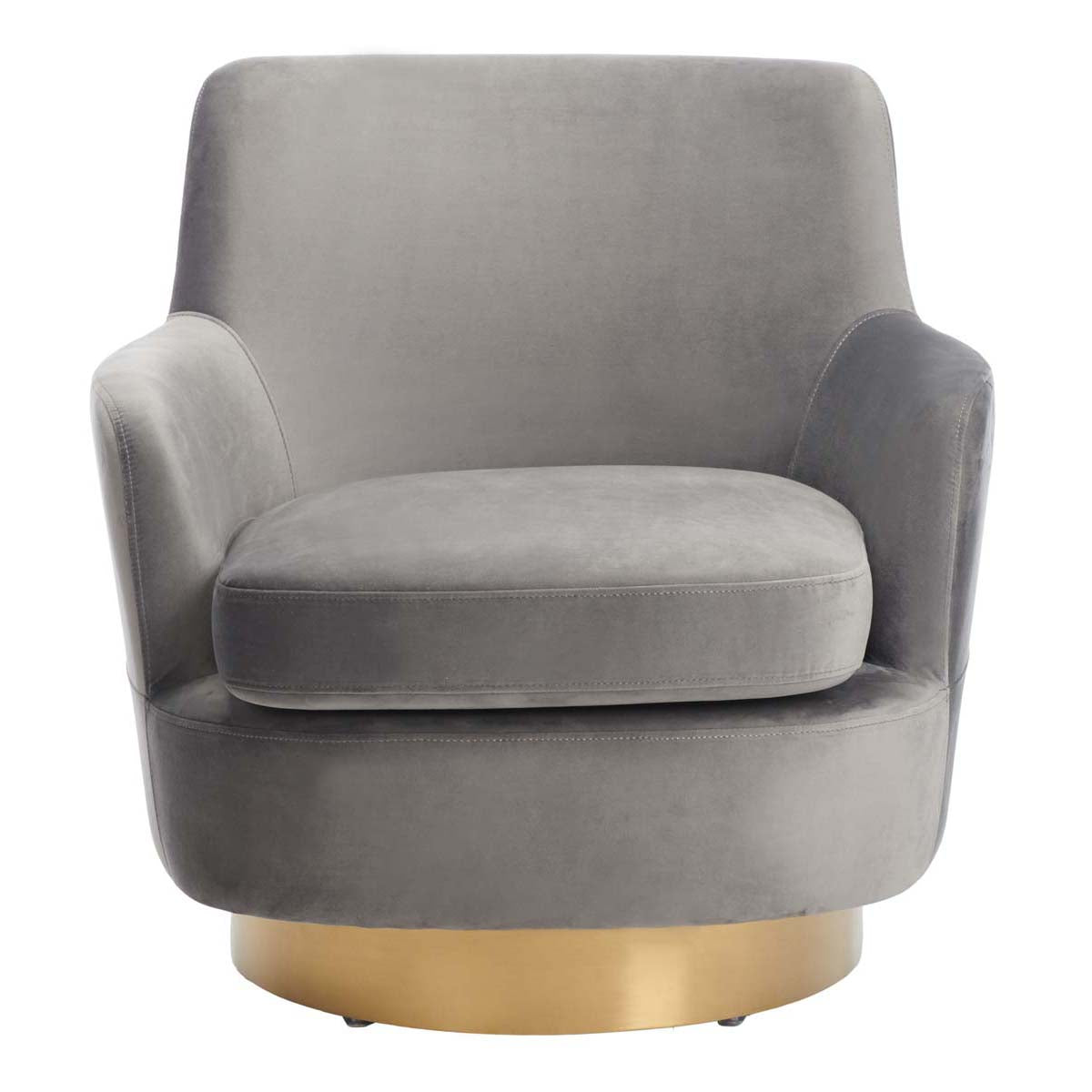 Safavieh Couture Pyrite Velvet Swivel Chair - Dark Grey