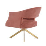 Safavieh Couture Quartz Swivel Accent Chair - Dusty Rose / Gold