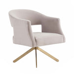 Safavieh Couture Quartz Swivel Accent Chair - Pale Taupe / Gold