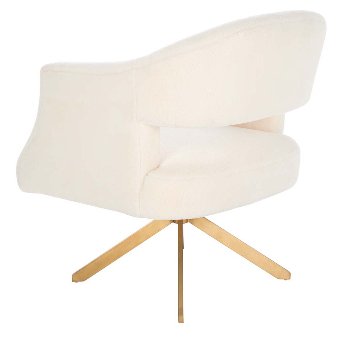 Safavieh Couture Quartz Swivel Accent Chair - Ivory / Gold