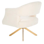 Safavieh Couture Quartz Swivel Accent Chair - Ivory / Gold