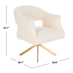 Safavieh Couture Quartz Swivel Accent Chair - Ivory / Gold