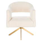 Safavieh Couture Quartz Swivel Accent Chair - Ivory / Gold