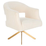 Safavieh Couture Quartz Swivel Accent Chair - Ivory / Gold