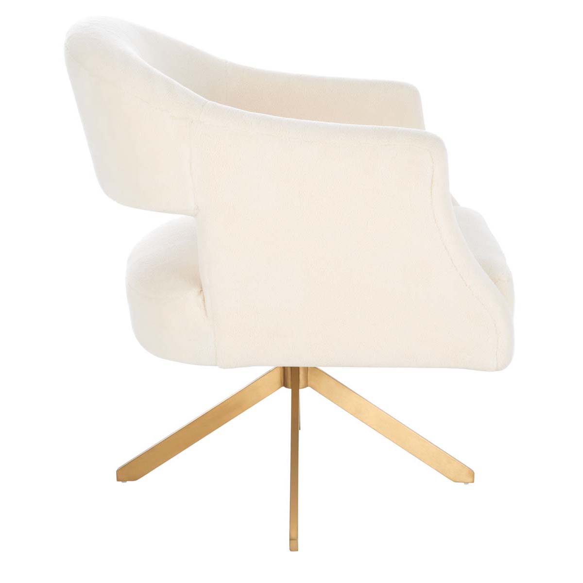 Safavieh Couture Quartz Swivel Accent Chair - Ivory / Gold