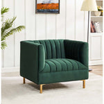 Safavieh Couture Doris Velvet Club Chair - Forest Green