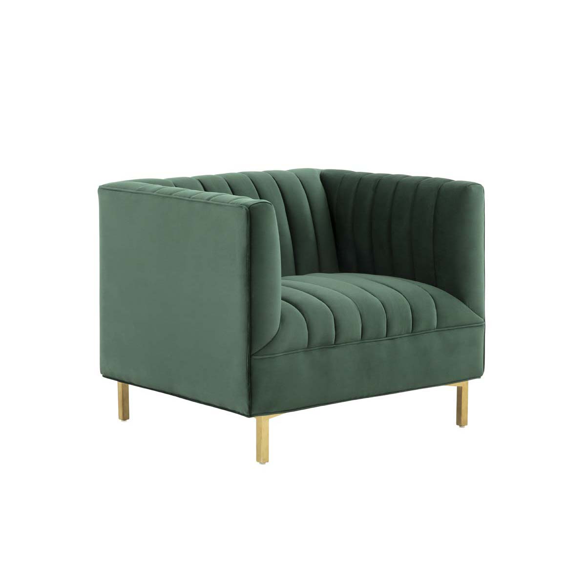 Safavieh Couture Doris Velvet Club Chair - Forest Green