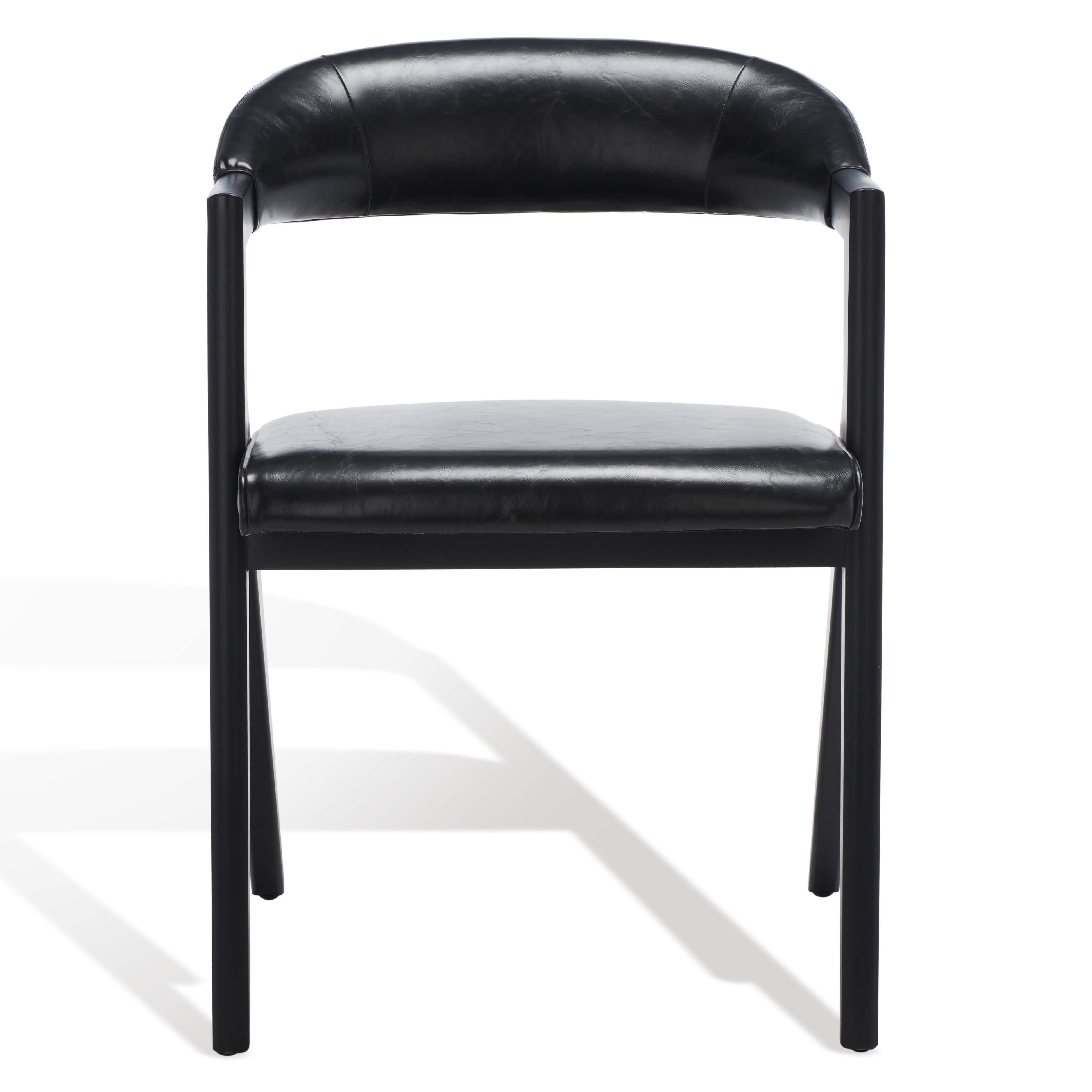 Safavieh Couture Sherisse Vegan Leather Dining Chair , SFV5024 - Black