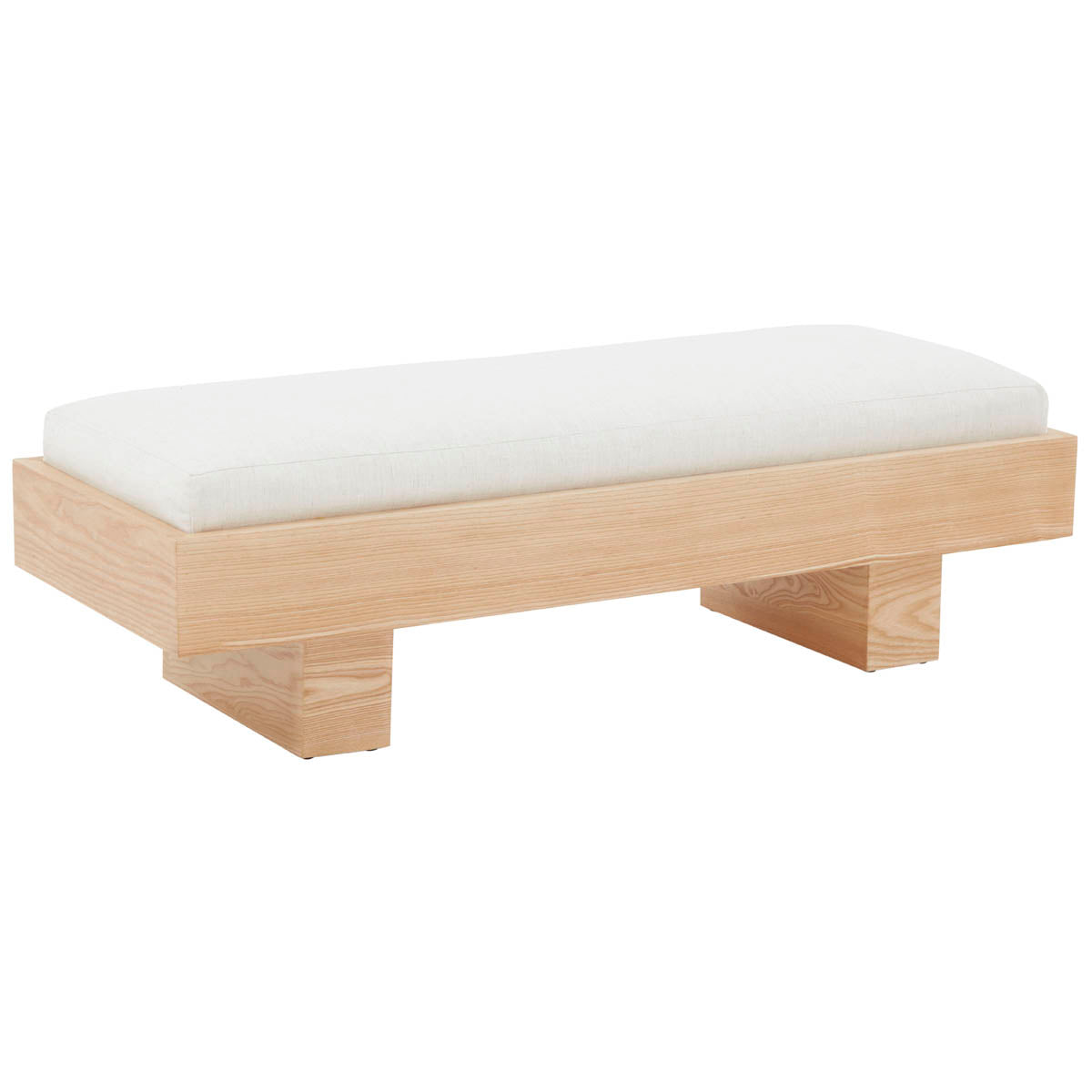 Safavieh Couture Karmen Wood Bench - White / Natural