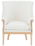 Safavieh Couture Leahbeth Wingback Accent Chair - White / Natural