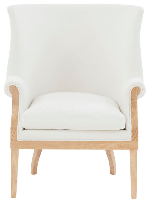 Safavieh Couture Leahbeth Wingback Accent Chair - White / Natural