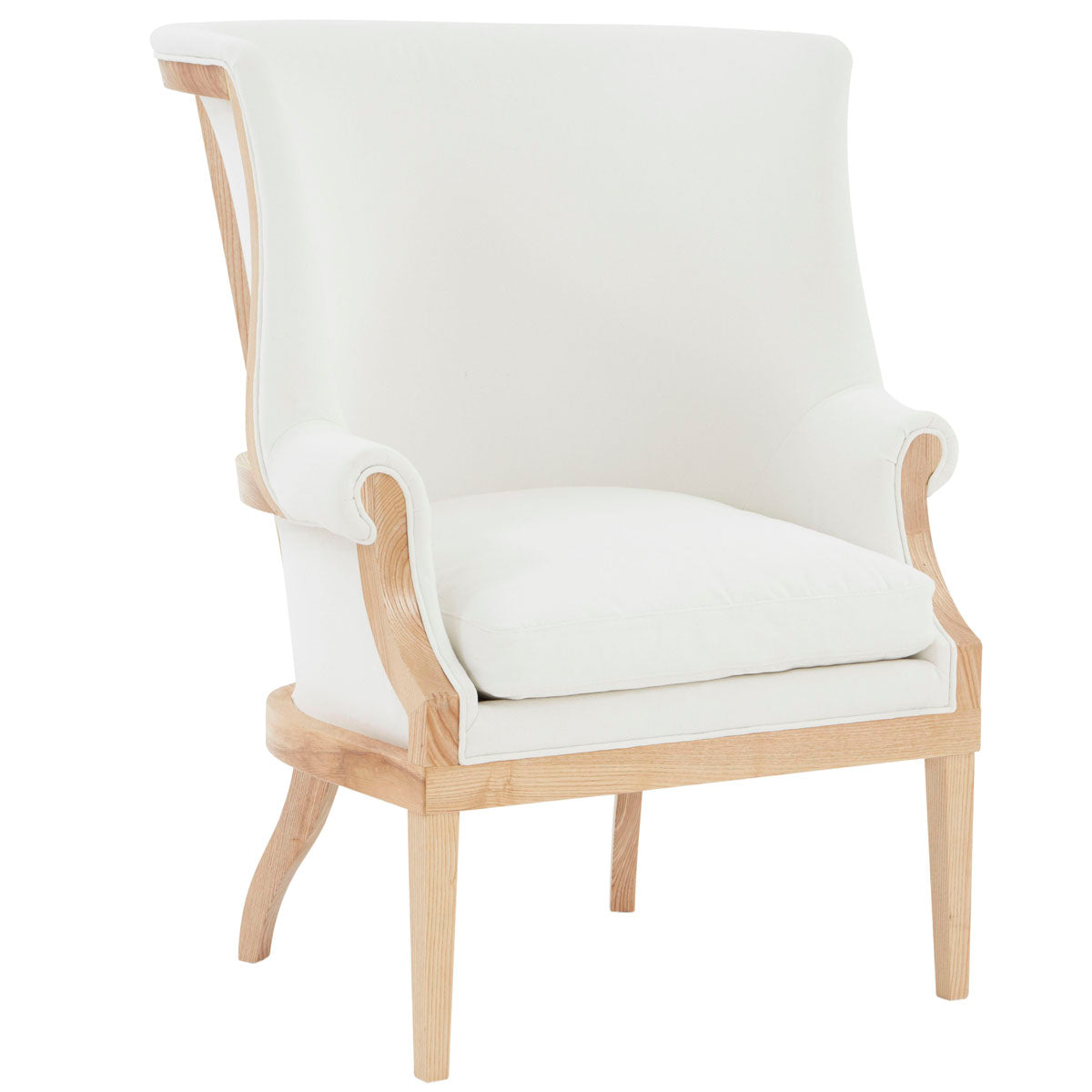 Safavieh Couture Leahbeth Wingback Accent Chair - White / Natural