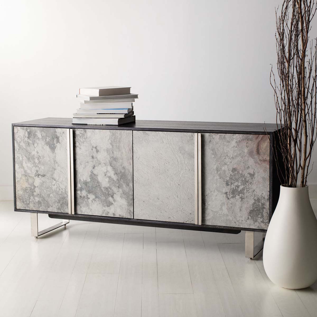 Safavieh Couture Drake Slate 4 Door Sideboard - Black