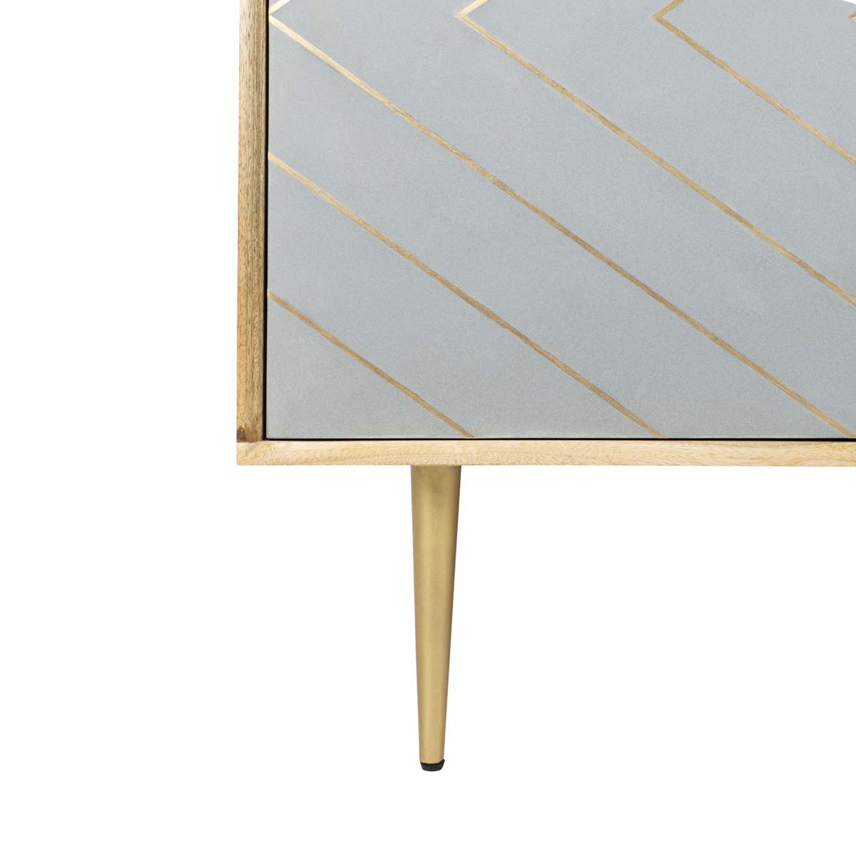 Safavieh Couture Titan Gold Inlayed Cement Sideboard - Natural Mango / Brass / Cement