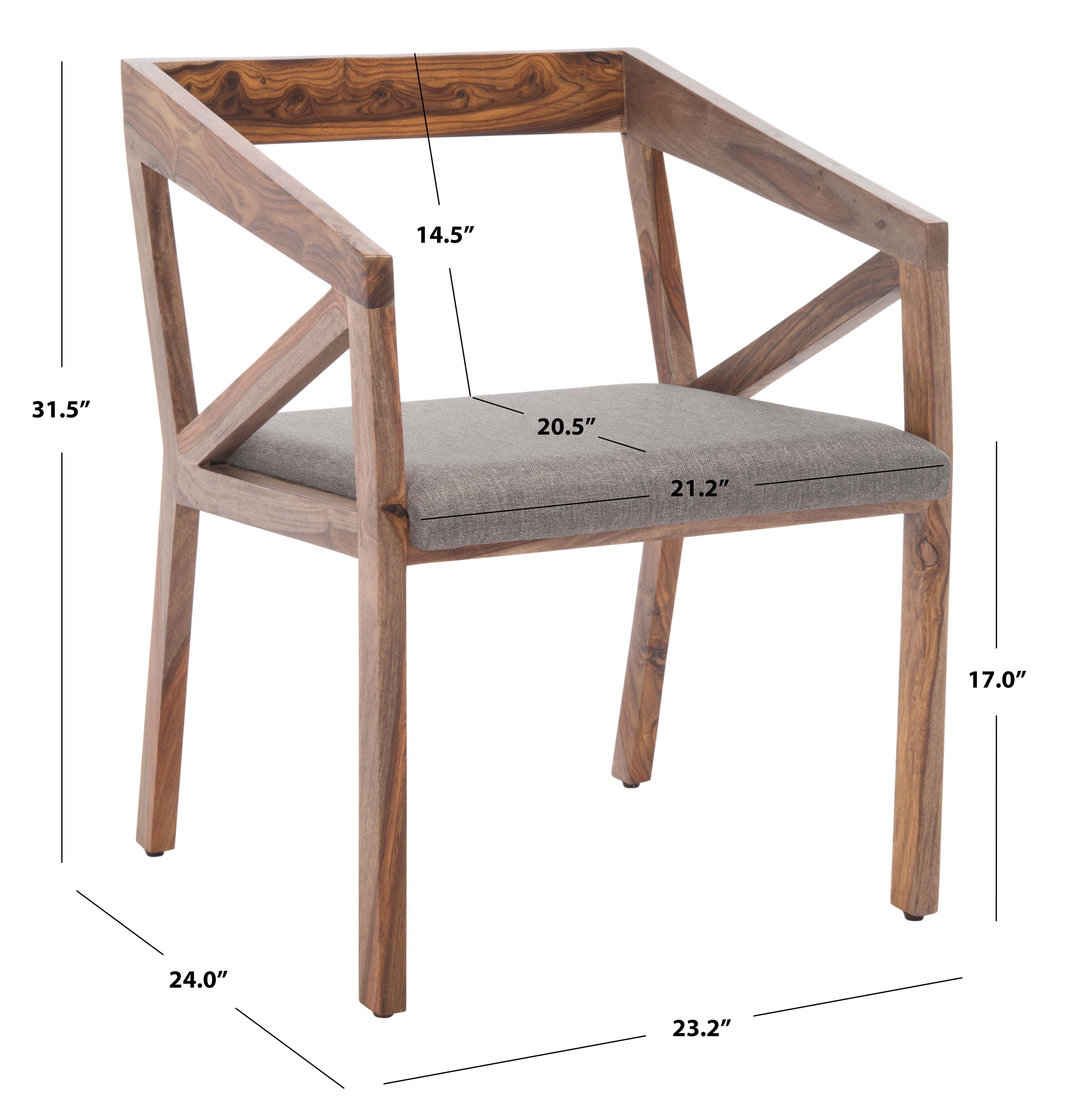 Safavieh Couture Khloe Wood Dining Chair - Natural / Grey