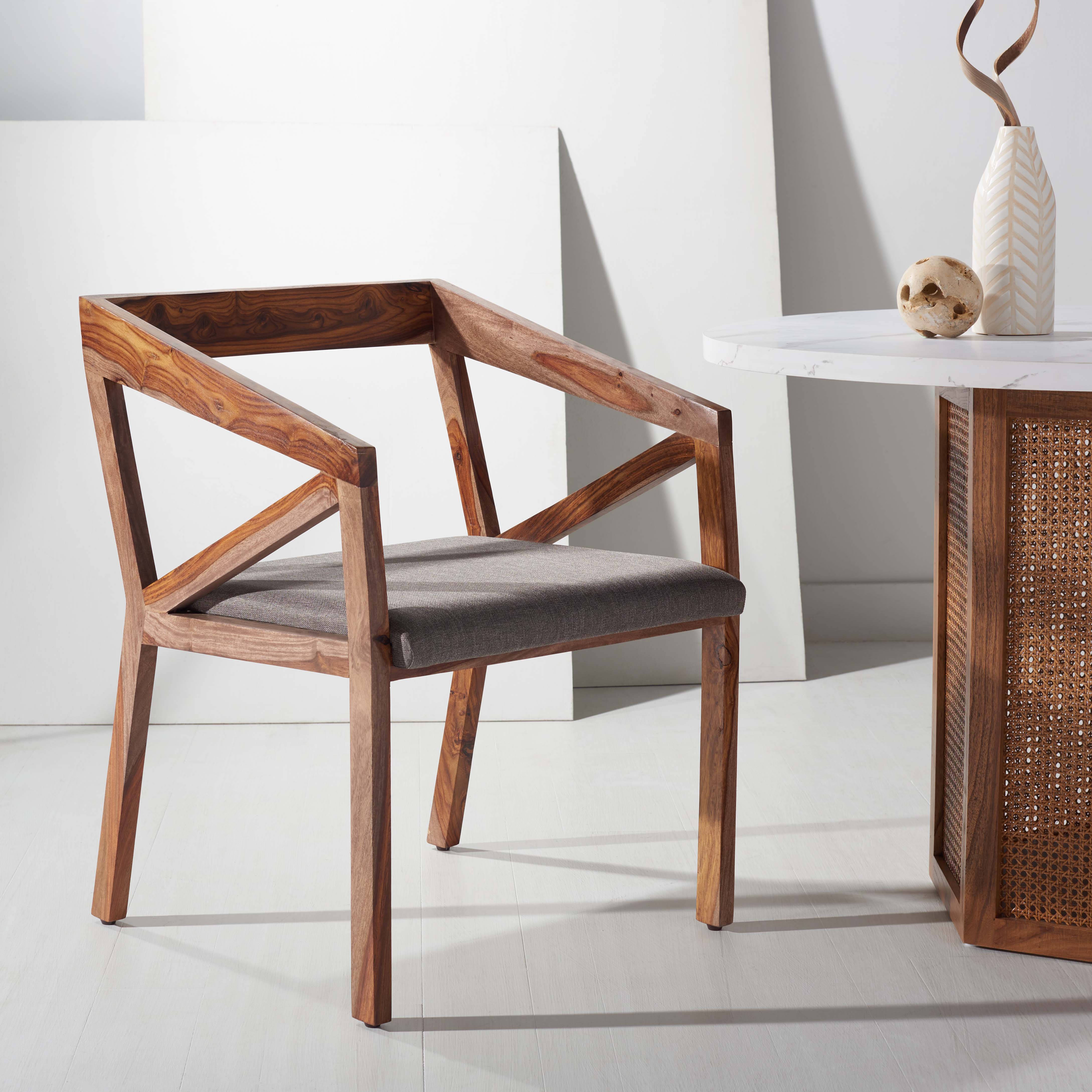 Safavieh Couture Khloe Wood Dining Chair - Natural / Grey