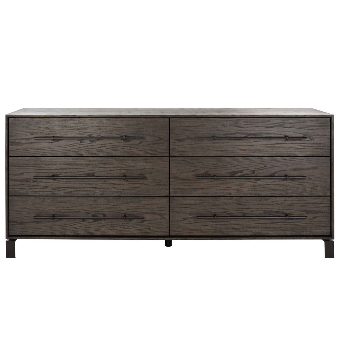 Safavieh Couture Simmons 6 Drawer Wood Dresser - Dark Walnut