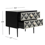 Safavieh Couture Tessie Bone Inlay Nightstand - Black