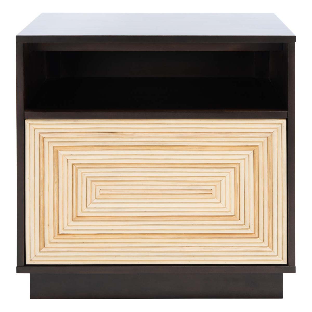 Safavieh Couture Stassie 1 Drawer Cane Nightstand - Oak / Black