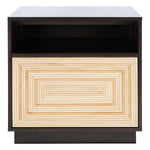 Safavieh Couture Stassie 1 Drawer Cane Nightstand - Oak / Black