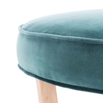 Safavieh Couture Tabby Velvet Ottoman - Dark Teal