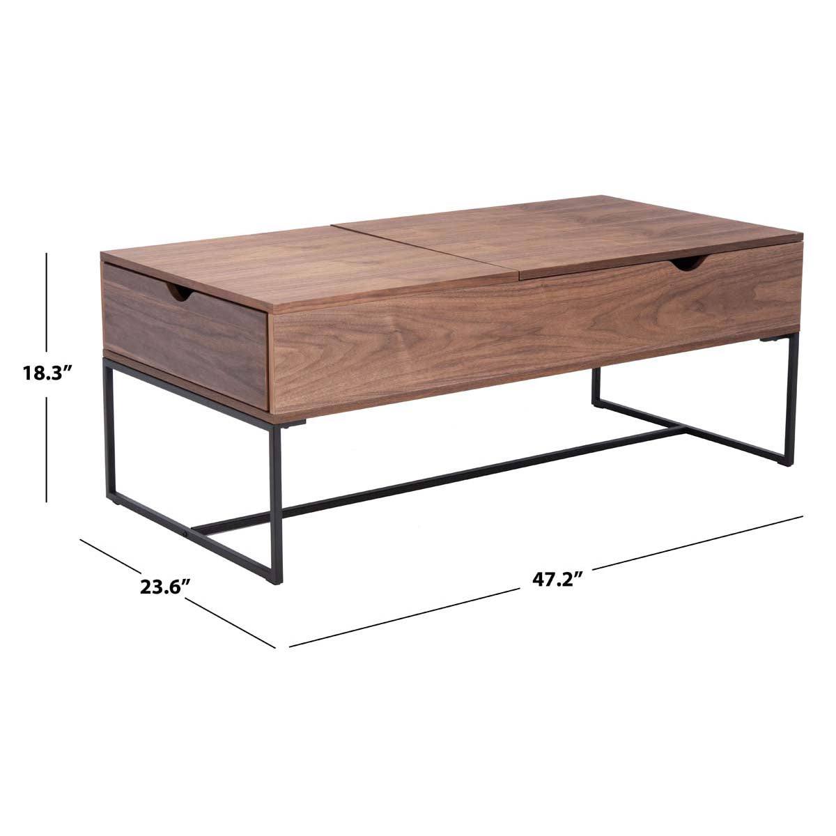 Safavieh Couture Nolen Lift Top Coffee Table - Walnut / Black