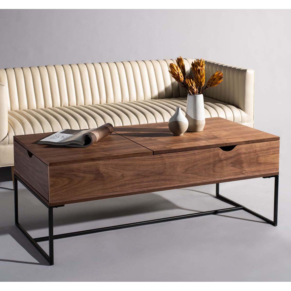 Safavieh Couture Nolen Lift Top Coffee Table - Walnut / Black