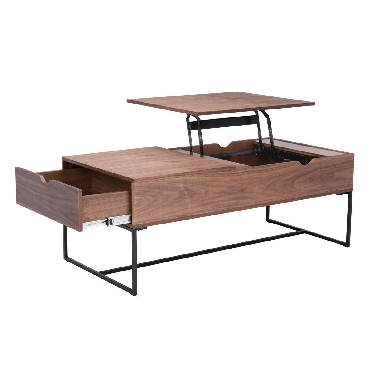 Safavieh Couture Nolen Lift Top Coffee Table - Walnut / Black