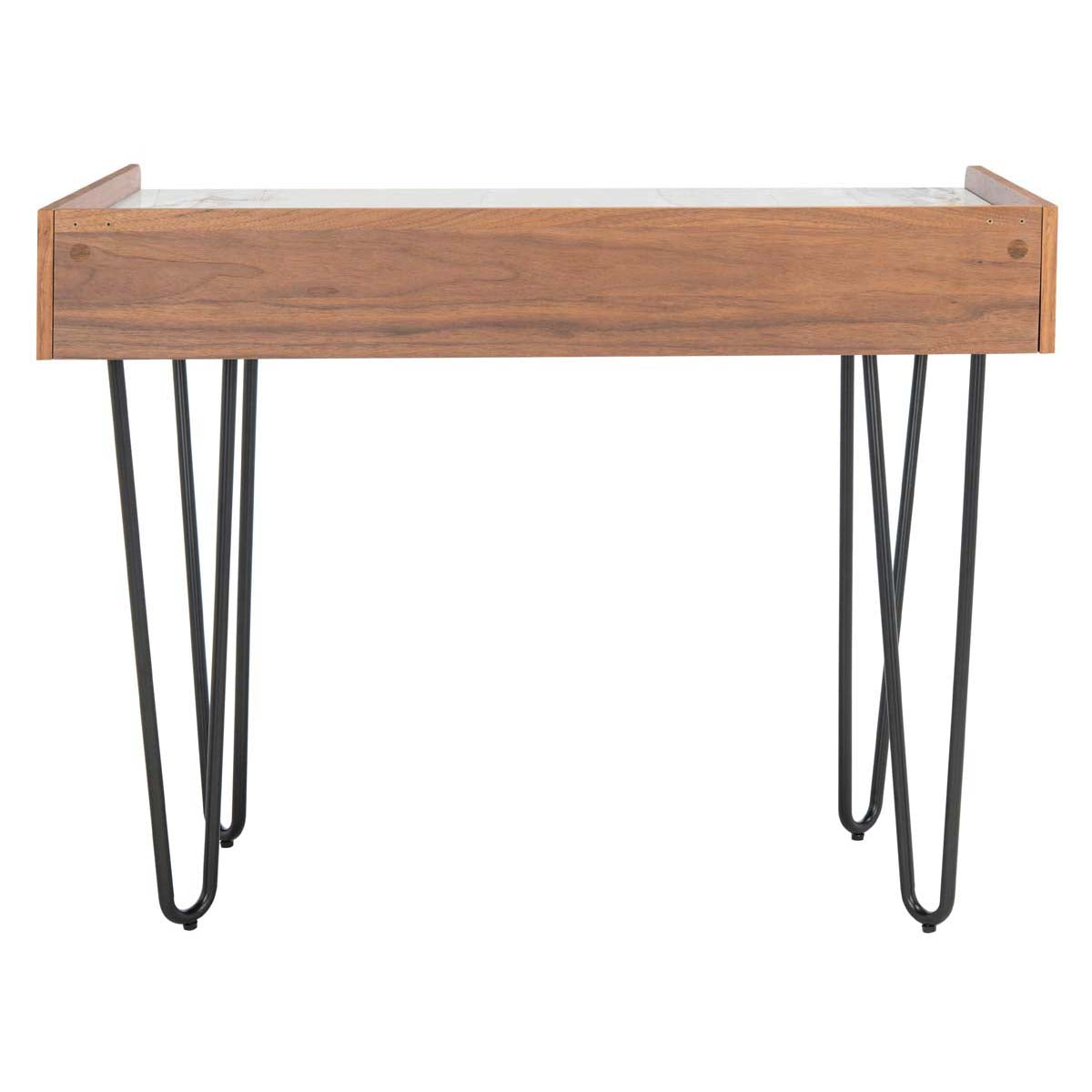 Safavieh Couture Timothy Hairpin Legs Desk - Walnut / White