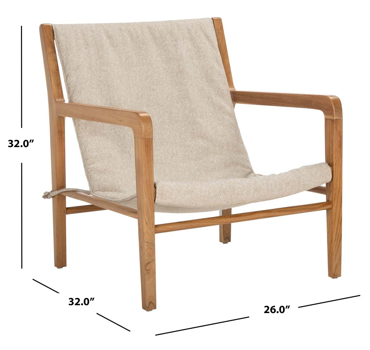 Safavieh Couture Osmond Linen Sling Chair - Sand / Natural