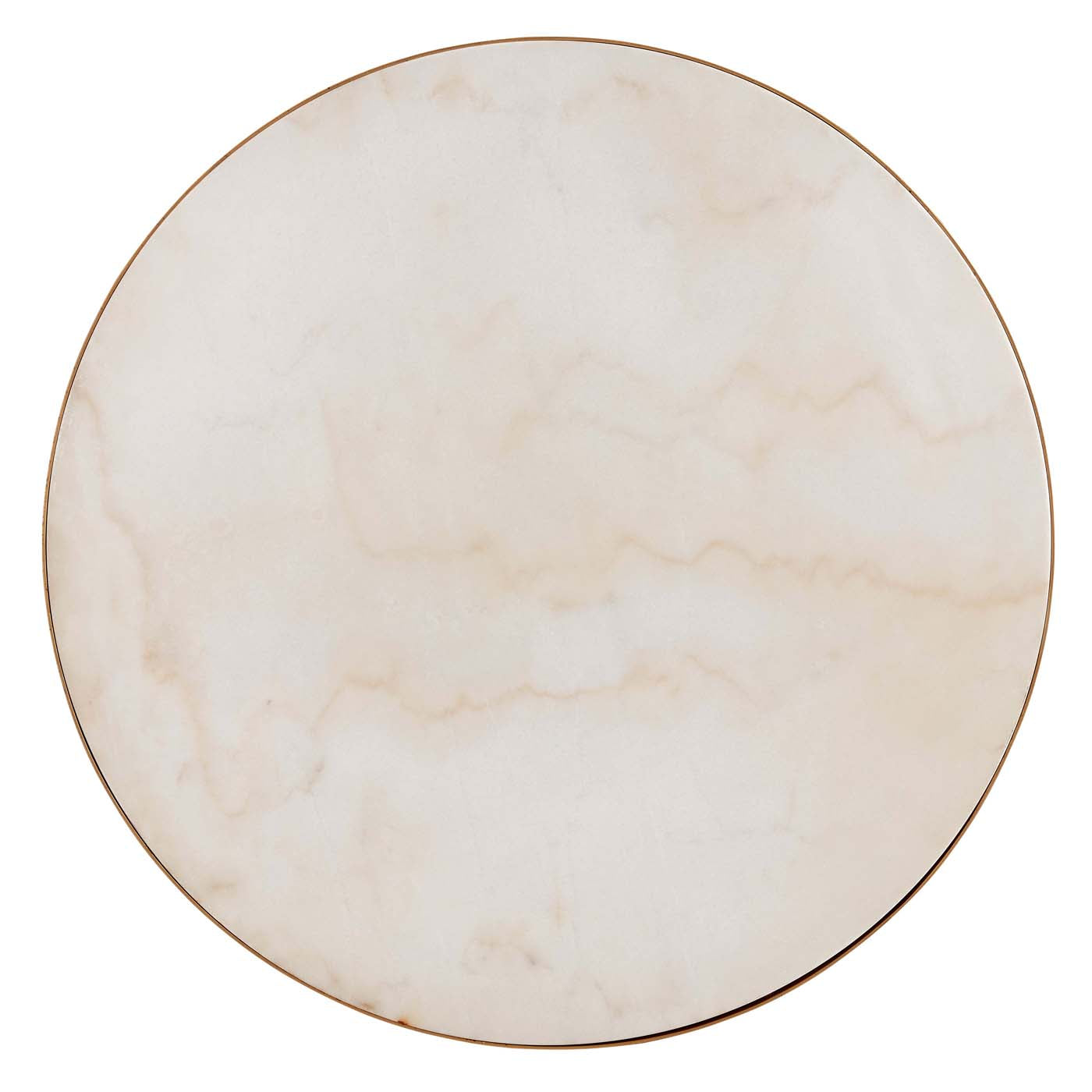 Safavieh Couture Caralyn Round Marble Coffee Table - White / Brass