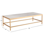 Safavieh Couture Caralyn Rectangle Marble Coffee Table - White / Brass