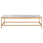 Safavieh Couture Caralyn Rectangle Marble Coffee Table - White / Brass