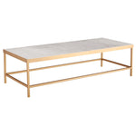 Safavieh Couture Caralyn Rectangle Marble Coffee Table - White / Brass