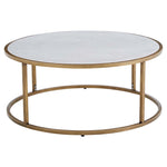 Safavieh Couture Brynna Round Marble Coffee Table - White / Bronze