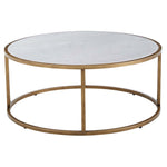 Safavieh Couture Brynna Round Marble Coffee Table - White / Bronze