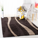 Safavieh Shag 451 Rug, SG451 - Dark Brown / Beige