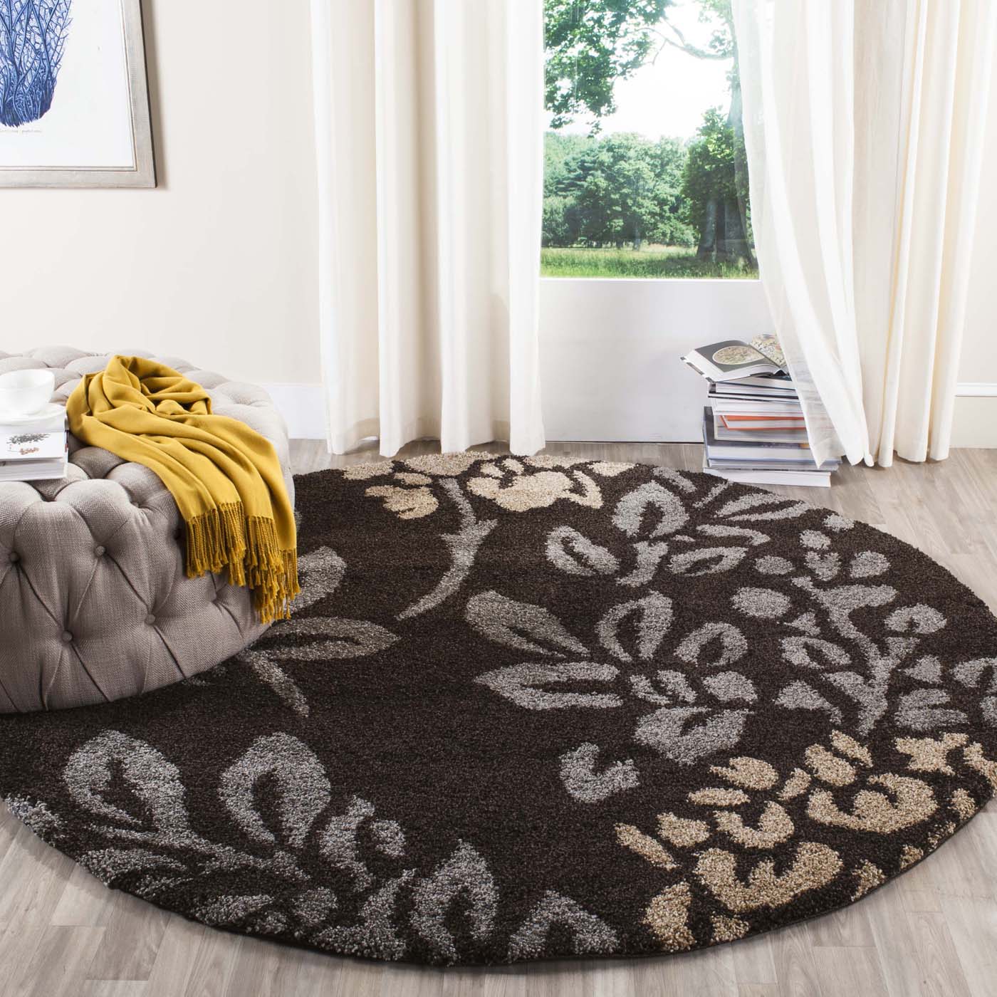 Safavieh Shag 56- Rug, SG456- - Dark Brown / Grey