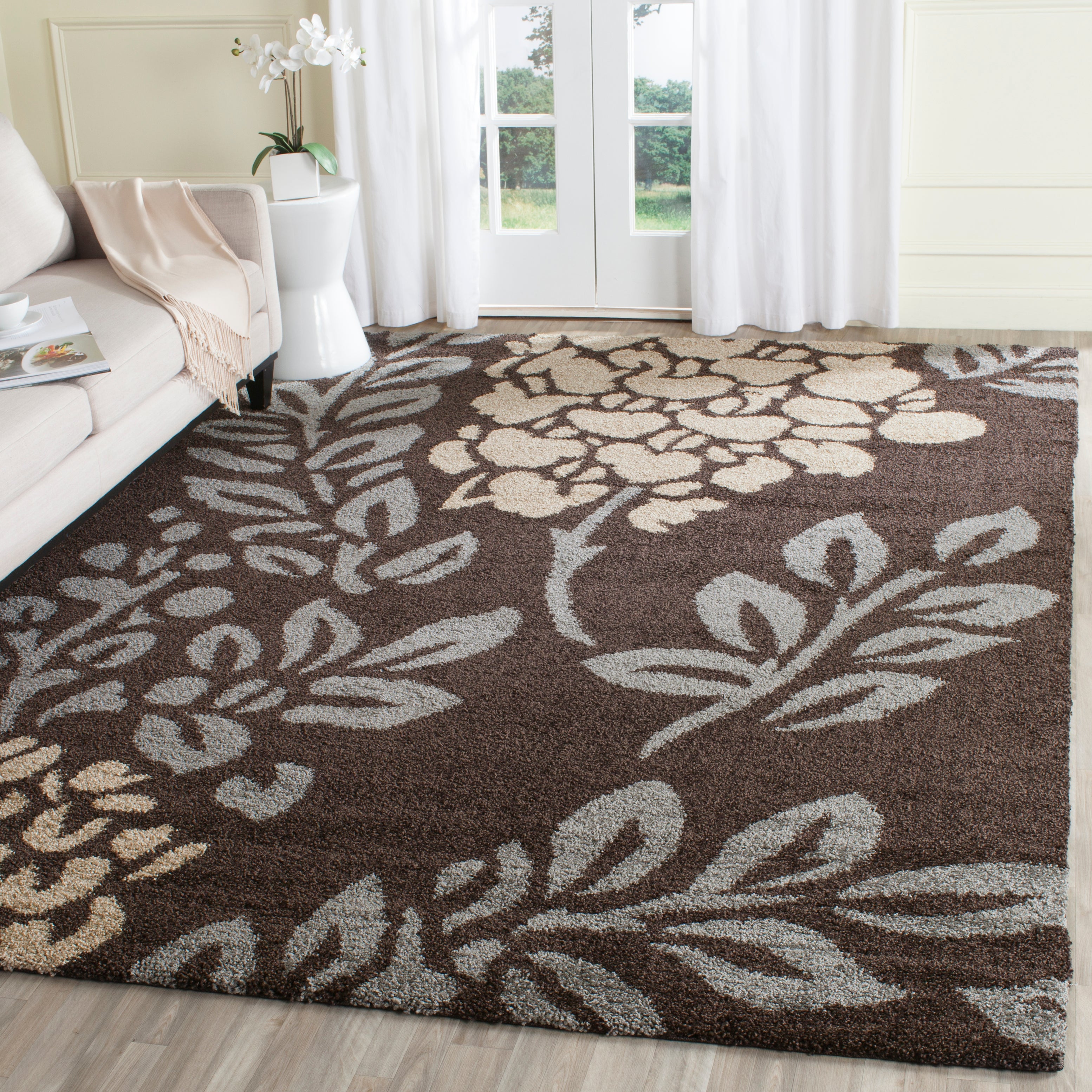 Safavieh Shag 56- Rug, SG456- - Dark Brown / Grey