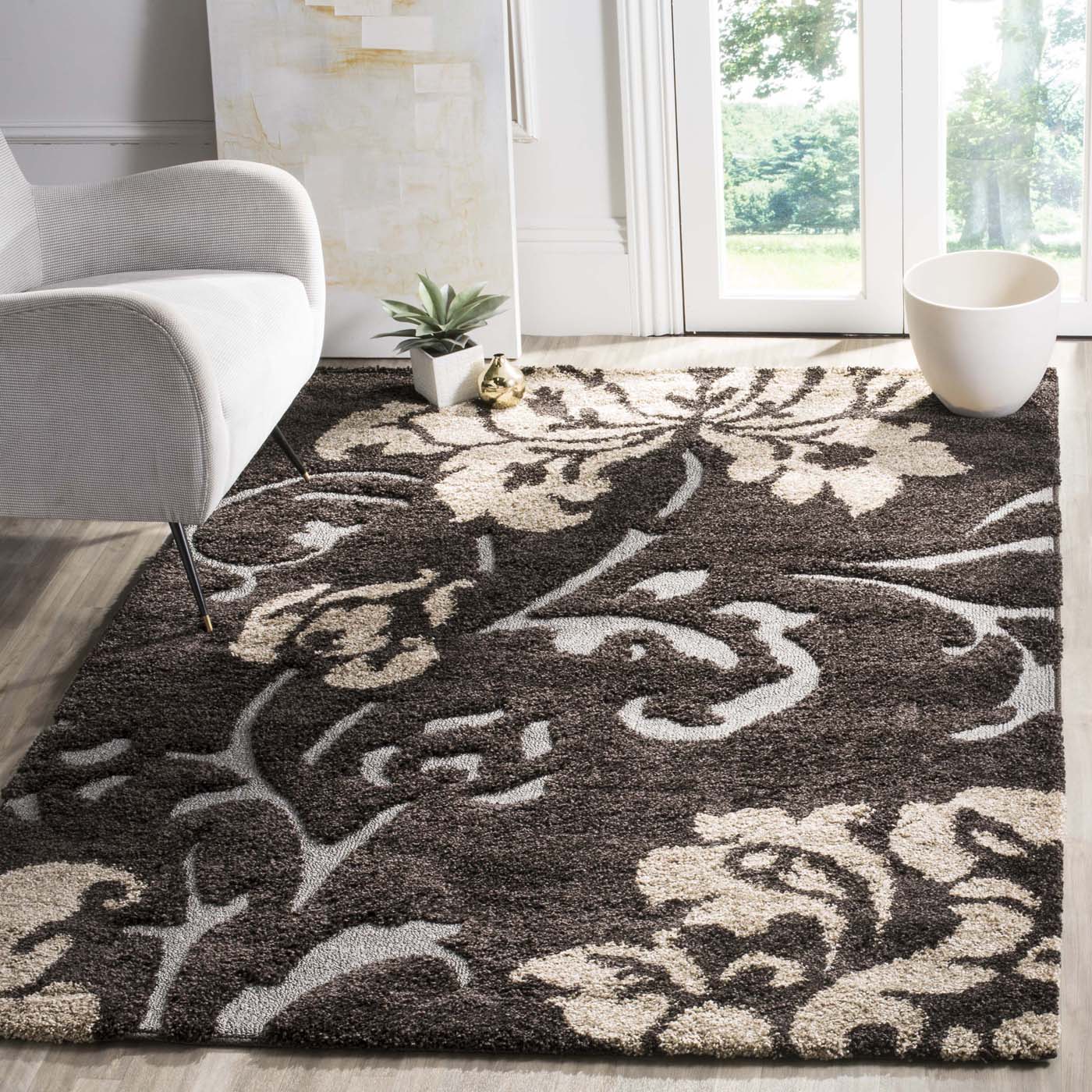 Safavieh Shag 58- Rug, SG458- - Dark Brown / Smoke