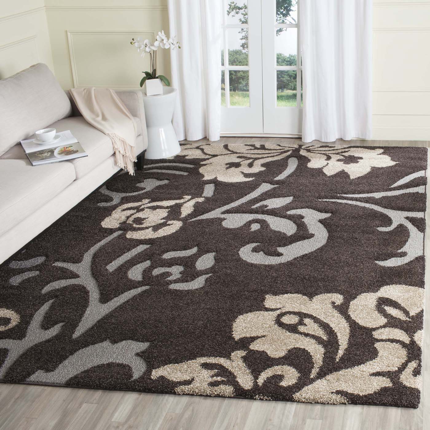 Safavieh Shag 58- Rug, SG458- - Dark Brown / Smoke