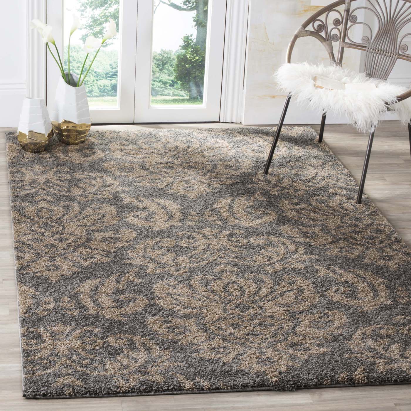 Safavieh Shag 60- Rug, SG460- - Grey / Beige