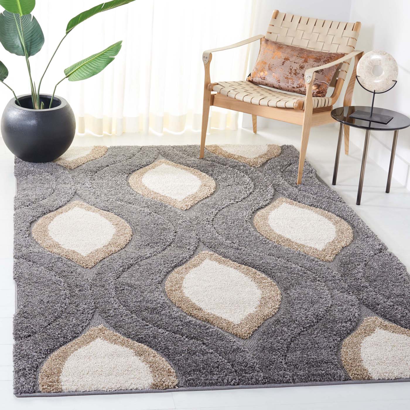 Safavieh Shag 61- Rug, SG461- - Grey / Ivory